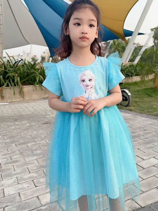 T.A fashion kids V69: Váy công chúa elsa xinh xắn,dễ thương,điệu đà 3