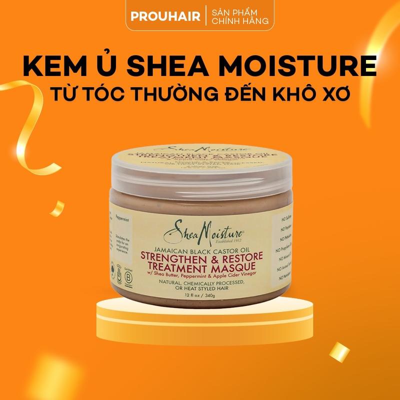 [PROUHAIR] Sheamoisture KEM Ủ  Tóc JAMAICAN Black Castor Oil 326g - Mặt Nạ Dưỡng Tóc Phục Hồi Tóc Khô Xơ Hư Tổn Gãy Rụng Bổ Sung Dầu Thầu Dầu Đen & Bơ Hạt Mỡ