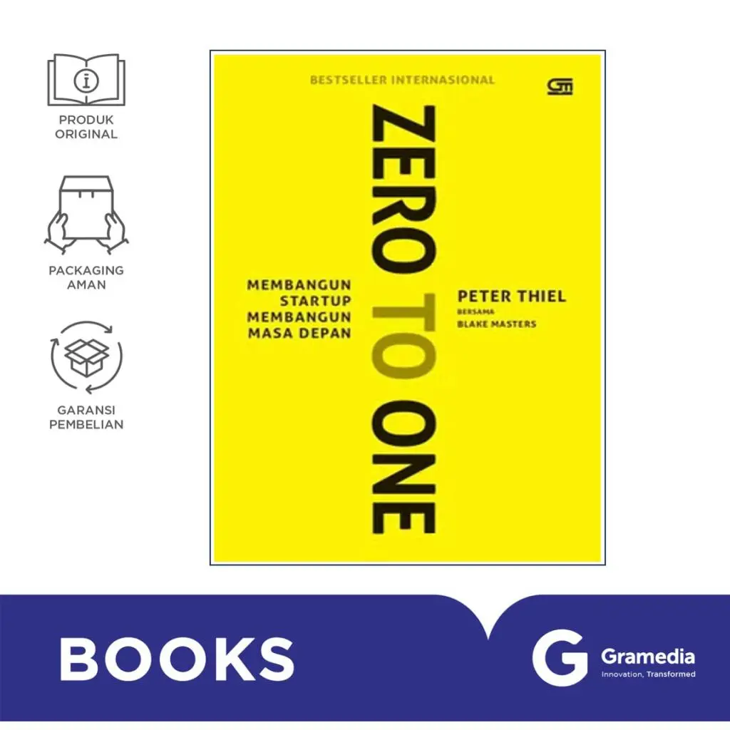 Gramedia - Buku Bisnis Zero to One Cetakan Tahun 2025 ( Peter Thiel )