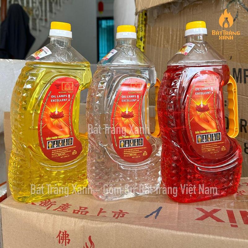 Dầu đèn cát tường lưu ly thắp đèn thờ nặng 1kg ( dung tích 2l) - Dầu đèn không mùi không khói