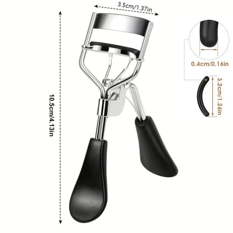 Eyelash Curler with 24pcs Curler Replacement Refill Pad(1 Set), Professional Eye Lash Curling Tool for Women and Girls, Black 1