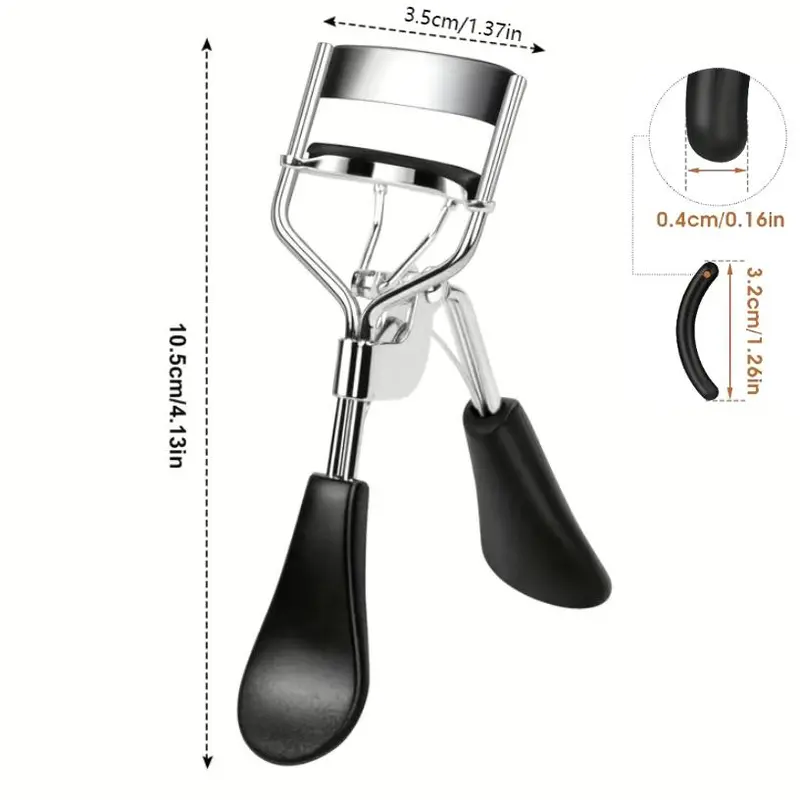 Eyelash Curler with 24pcs Curler Replacement Refill Pad(1 Set), Professional Eye Lash Curling Tool for Women and Girls, Black 1