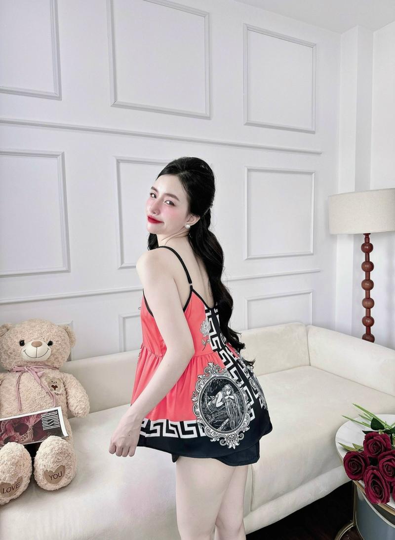 Product Introduction of Đồ Ngủ Sexy Bộ Latin 2 Dây Đô  Nút Ngọc Dưới 65Kg 46