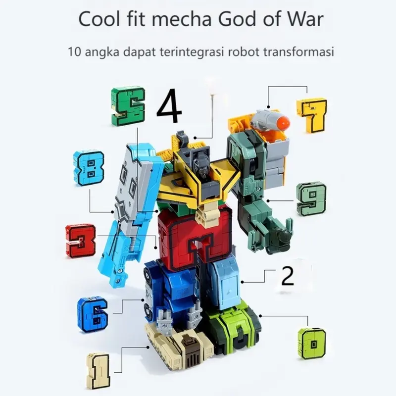 Mainan Anak Robot Transformer Robot Angka Number 15in1 Number Robot Transformer Robot Angka Mainan Edukasi Anak 6