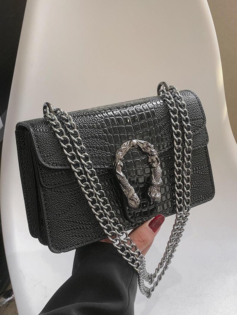 Product Introduction of Women's Fashionable Crocodile Embossed Crossbody Bag, Casual Versatile Shoulder Bag for Daily Used, Trendy All-match Commuter Bag 4