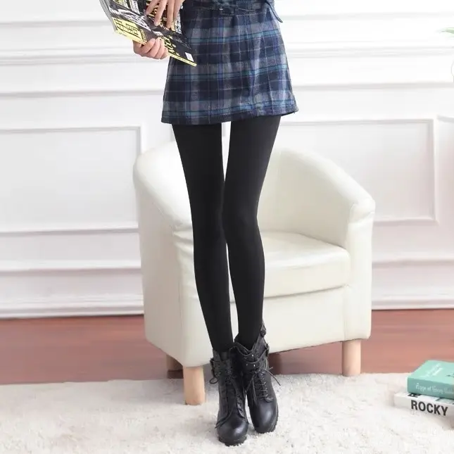Quần tất lót lông màu đen có thể mặc thành quần legging siêu ấm, ôm chân thon gọn chân Nữ 6