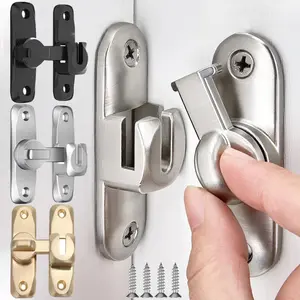 Kunci Pintu Geser 90 Derajat, Kunci Pintu Geser Anti Maling, Kait Pengunci Pintu Lemari Rumah, Aksesoris Perangkat Keras DIY