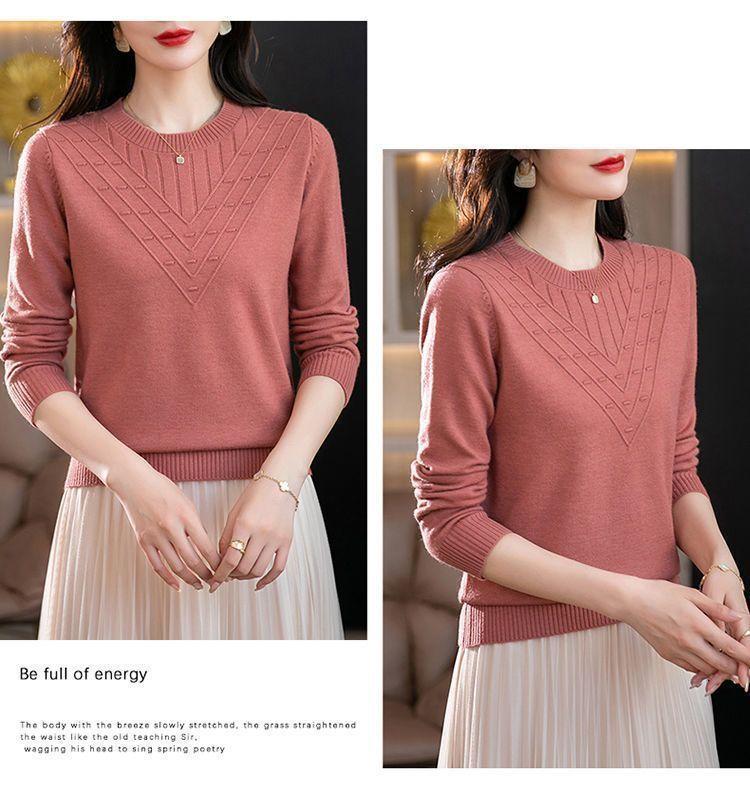 Product Introduction of Áo Len Dài Tay, Hàng Mới Về Mùa Thu Năm 2025, Cổ Tròn, Áo Lớp Nền Dệt Kim, Phong Cách Phương Tây Cho Phụ Nữ Trung Người Già, Áo Sơ Mi Nhỏ Áo Thời Trang Dễ Phối Đồ, Được 5871 Người Đánh Giá Cao. 11