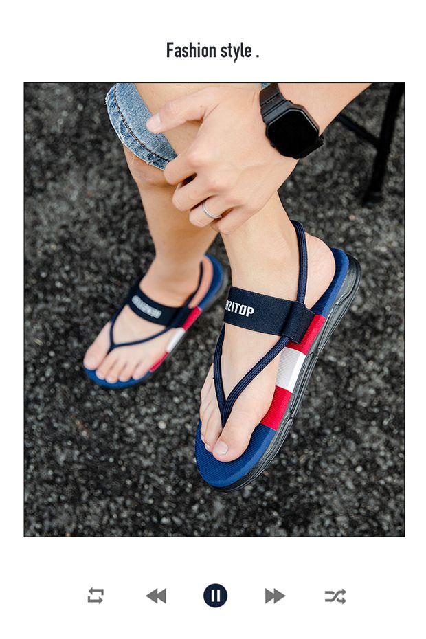 Product Introduction of Hot-Selling Men's Summer New Flip-Flops Casual Outdoor Non-Slip Wear-Resistant Beach Sandals Two-Way Soft Sole Sandals for Men 2
