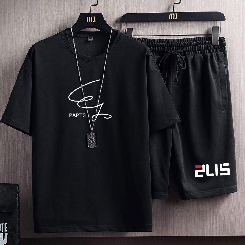 Product Introduction of Summer Men's Sports Suit Men's Korean-Style Fashionable Loose Casual Short-Sleeved Shorts T-shirt Handsome Clothes Men 10