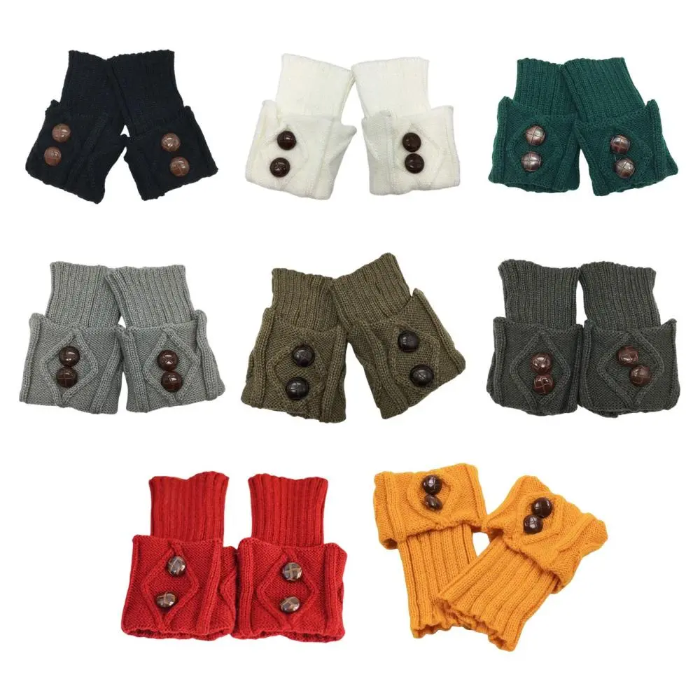 Women Short Button Crochet Leg Warmers Winter Ankle Warmers Fall Knit Boot Cuffs Socks Boot Toppers Gaiters Womenswear Lingerie