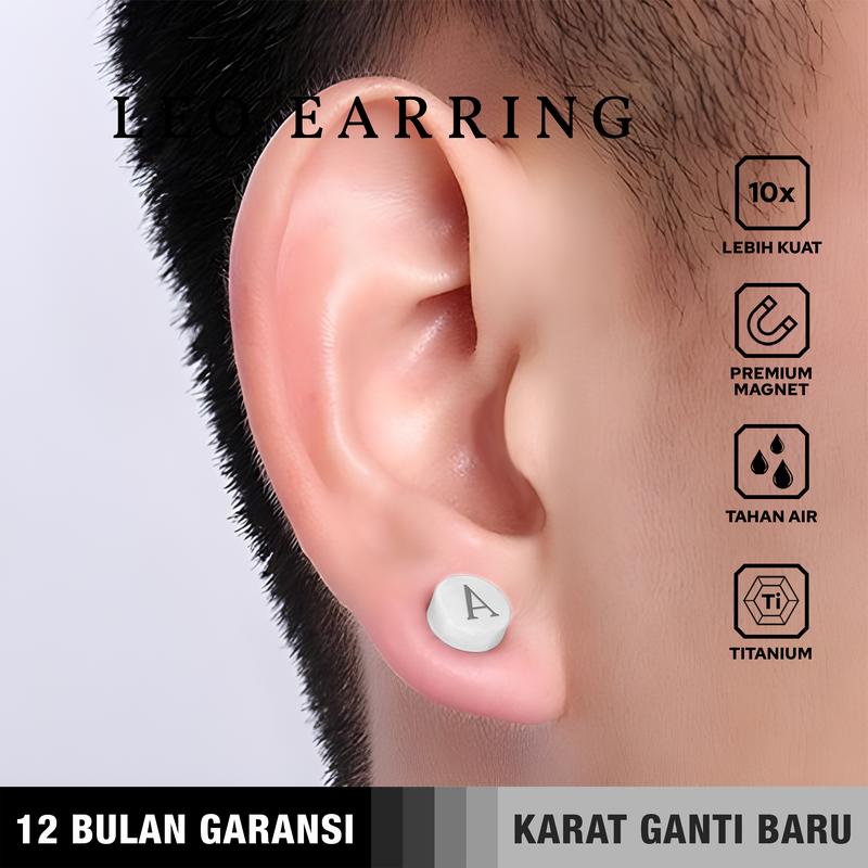 Emrys LEO WHITE Anting Magnet TITANIUM Anti Karat Pria dan Wanita 4
