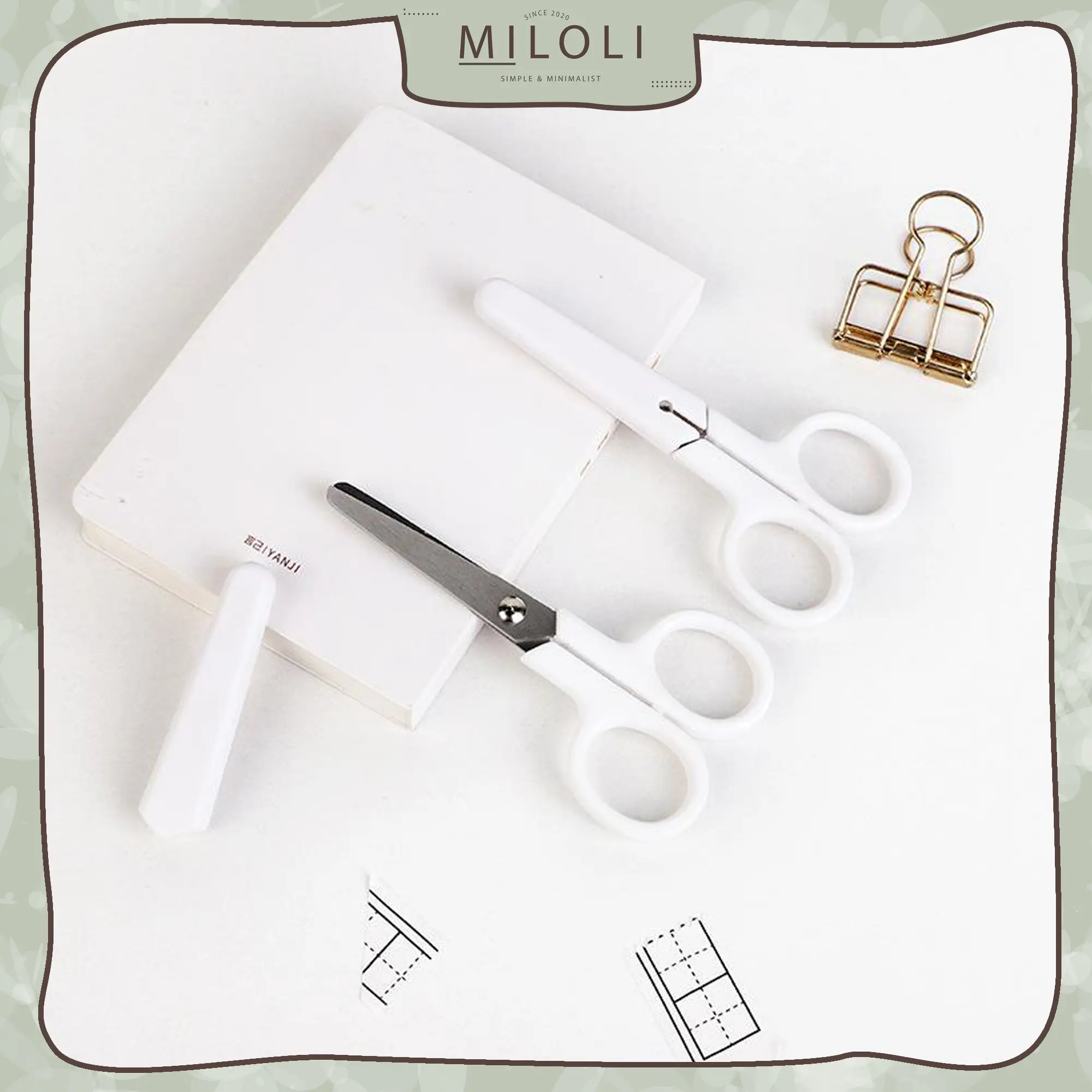 [MILOLI] 1Pc Gunting Putih Aesthetic White Scissors Mini - F0112