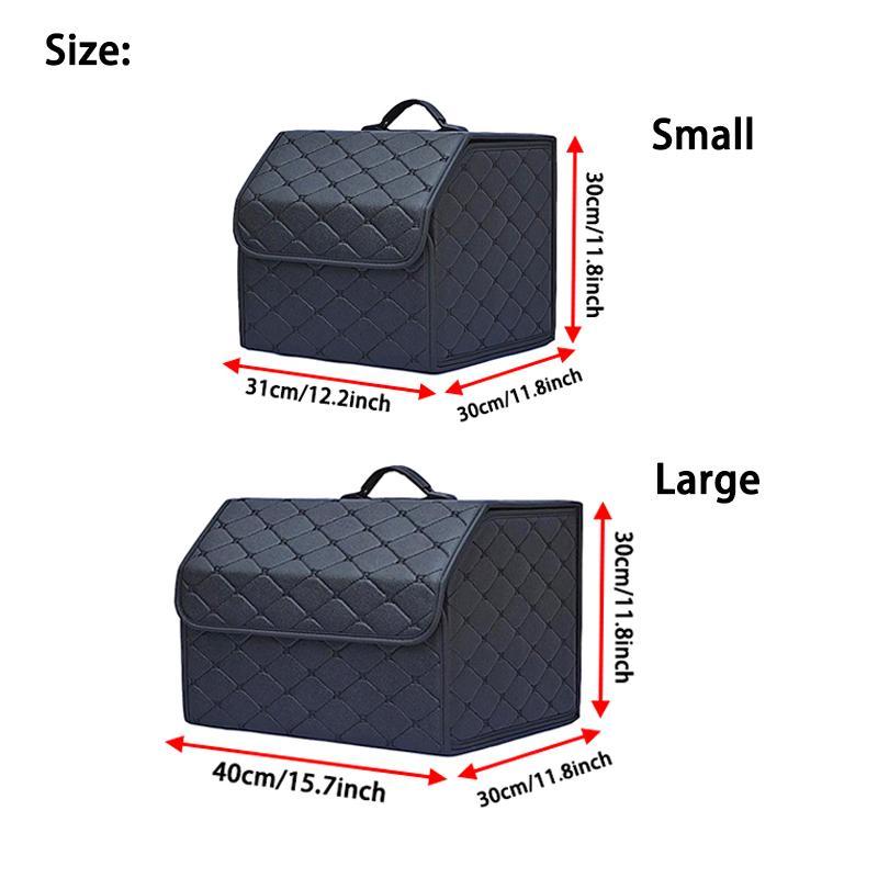 Foldable Car Trunk Storage Box, PU Leather Car Trunk Organizer, Multifunctional Car Storage Box, Universal Car Interior Accessories 1