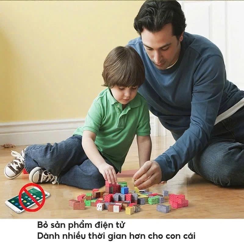 Bộ đồ chơi xếp gạch Khối Nam Châm Minecraft DIY khối xây dựng- đồ chơi giáo dục trẻ em 1
