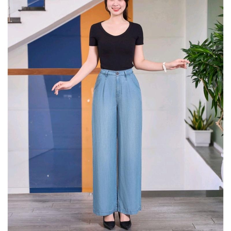 Quần dài nữ ống xuông jean giấy lụa HQ. mềm mịn. vải dũ êm ái thoải mái,ko nhăn
