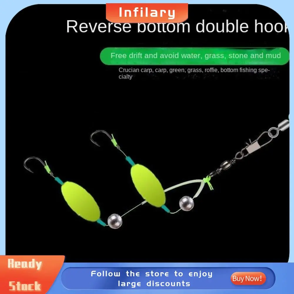 3pcs Hot double hook Fishing Hair Rigs hook Anti bottom suspension Carp Fishing Hook Equipment Size3#-12# Carp Rigs fishing lure Fishing Tackle
