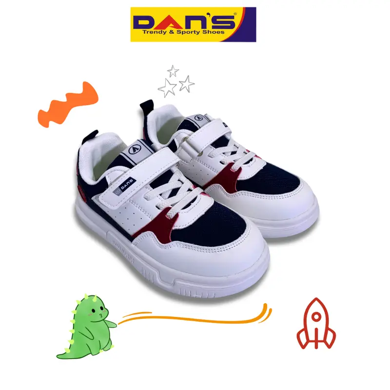 Sepatu Dans Kohen Sepatu Sneakers Anak Laki-Laki - White/Navy 4