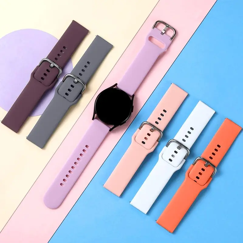 Soft Silicone Watch Band (Band Only), Adjustable Watch Band for Samsung Galaxy Watch 7/6/5/4 40mm 44mm/Watch 6 Classic 43mm 47mm/Watch 5 Pro 45mm/Active 2, Wearable 2