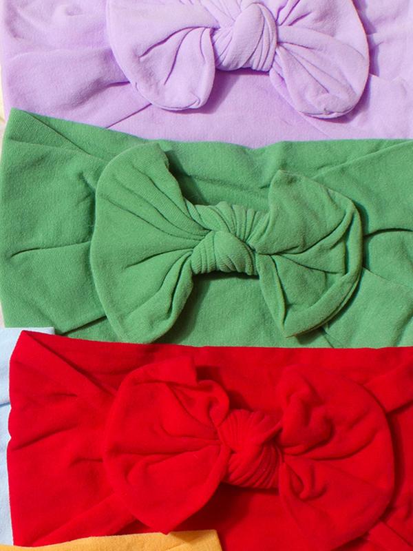 Solid Color Bow Decor Baby Hair Band, Soft Comfortable Breathable Hair Accessories for Baby Girls & Boys, Cute Lovely Hairwear for Daily Used 5