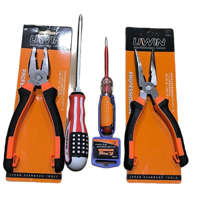  Combo 2 Kìm  Điện Nhọn  8in LiWin Và Tô Vít 2 Đầu 6 Li  Tặng Bút Điện 2 Đầu   