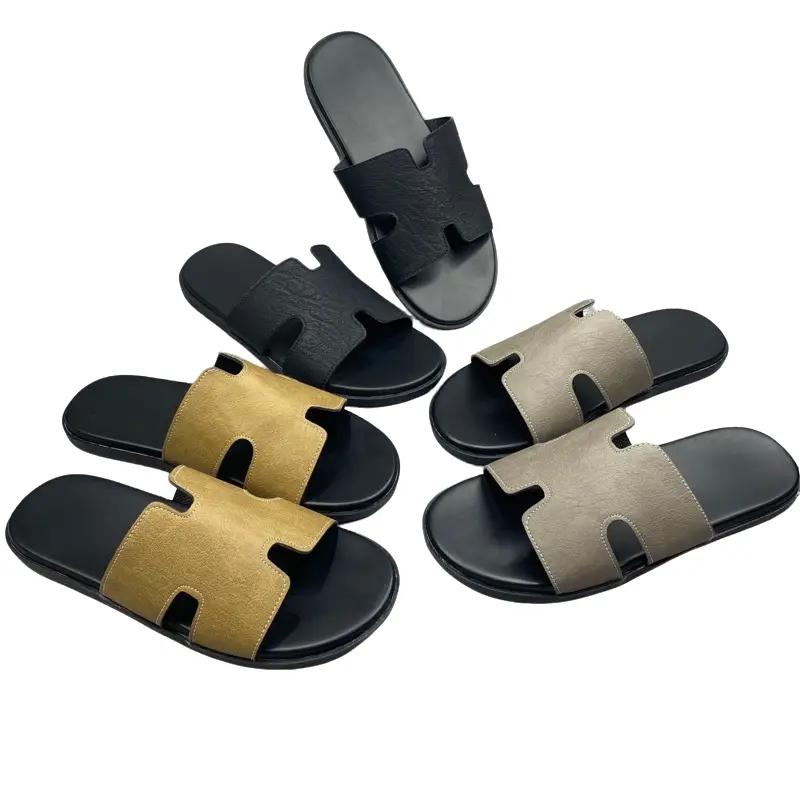 Dép Nam Quai Ngang 7 Màu, Size 37 đến 44, Quai Da Mềm, Đế Đúc Cao Su Chống Trơn Trượt Đế Bằng DéP