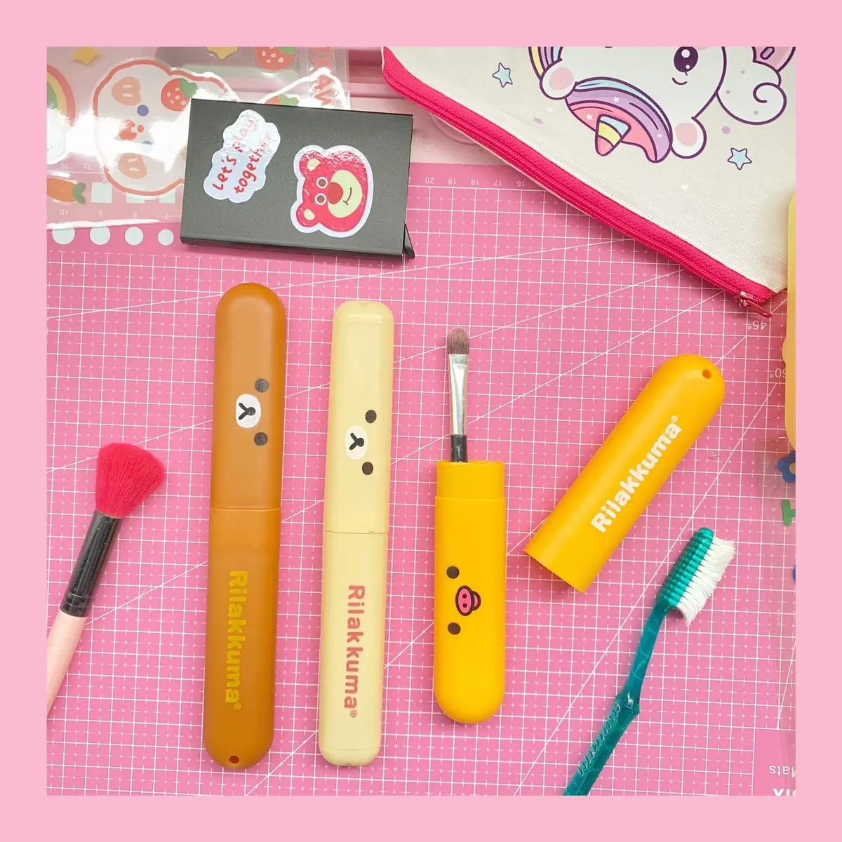 Tempat Penyimpanan Sikat Gigi, Brush Make Up, Kuas, Masker | Kotak Travel Serbaguna Karakter