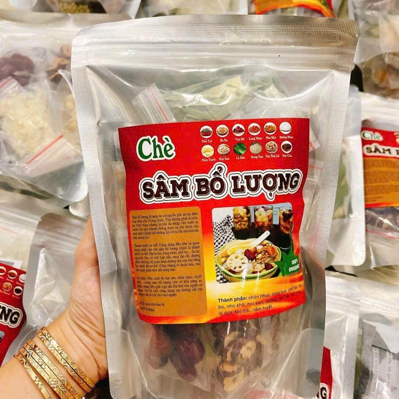 Sâm bổ lượng 1 set 400gr gồm 10 nguyên liệu có sẵn trong 1 set. Sâm bổ lượng thanh mát cơ thể. Chè sâm bổ lượng. 3