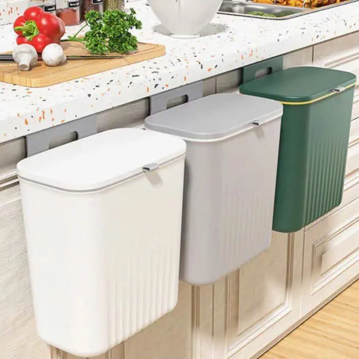 Thùng Rác Treo Tủ Bếp 9L, Có Nắp Lật, Nắp Đậy Thông Minh Đậy Kín Bằng Nhựa PP Cao Cấp nhự  appnguyênsinh