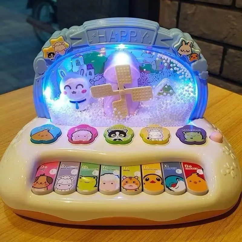 Đàn piano Cối Xay Gió Bông Tuyết chạy pin phát nhạc cho bé có đèn Led âm thanh sống động