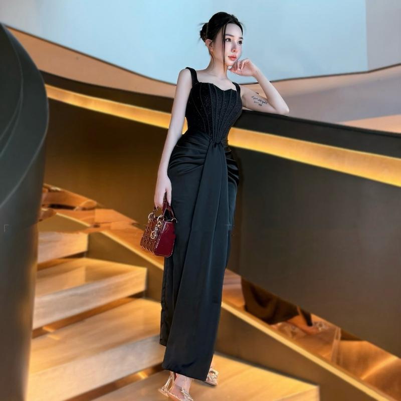 Đầm body phối kim sa thiết kế dáng dài xẻ tà tôn dáng tina store