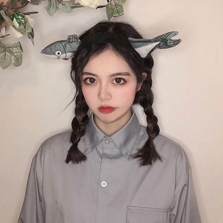 Cosplay Bando Bentuk Wortel Ikan Fish Carrot Aksesoris Rambut Bandana Wanita Style Korea Lucu 1
