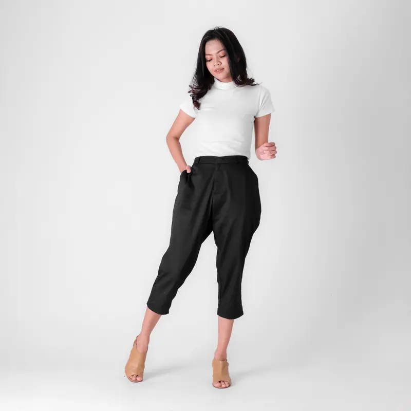 Celana Wanita Casual Kekinian 7/8 - Ankle Pants - Skinny Trouser Pants Women Kulot Panjang Drill Katun Linen 5