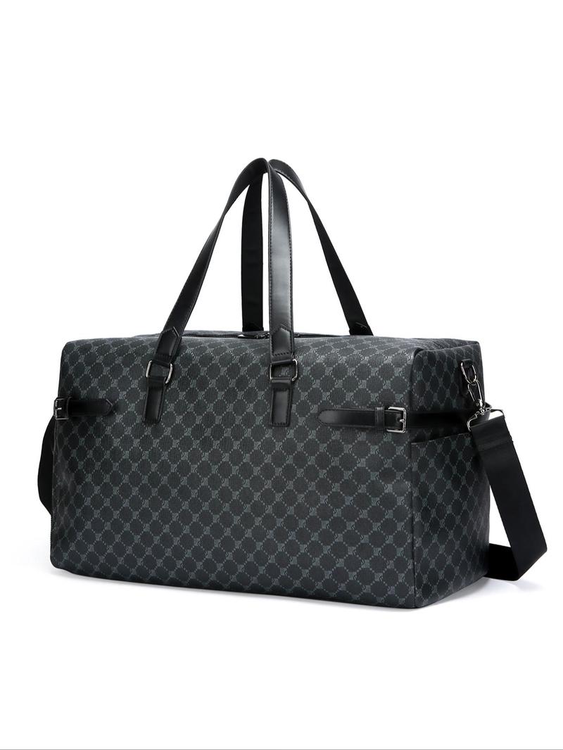 Product Introduction of 2025 New Style Geometric Pattern Travel Bag, Fashionable Large Capacity Duffel Bag for Daily Travel Work Commute, Casual Versatile Zipper Shoulder Bag for Women & Men 0