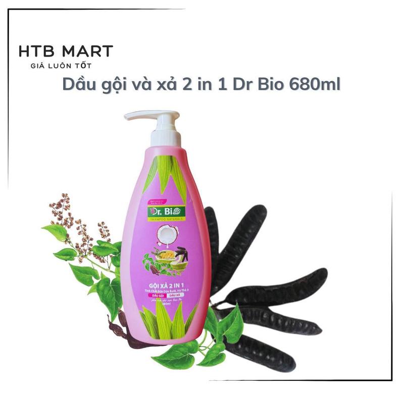 (combo 2)Dầu gội và xả 2 in 1 Dr Bio 680ML Suôn mượt & Óng ả chiết xuất thiên nhiên .! 5