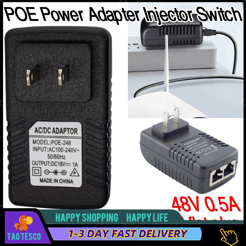 Iniettore Poe 48V 0.5A 24W - Alimentatore Over Ethernet Passivo, Per Telefoni IP, WLAN AP, Dispositivi 802.3af Iniettore 802.3af Compatibile