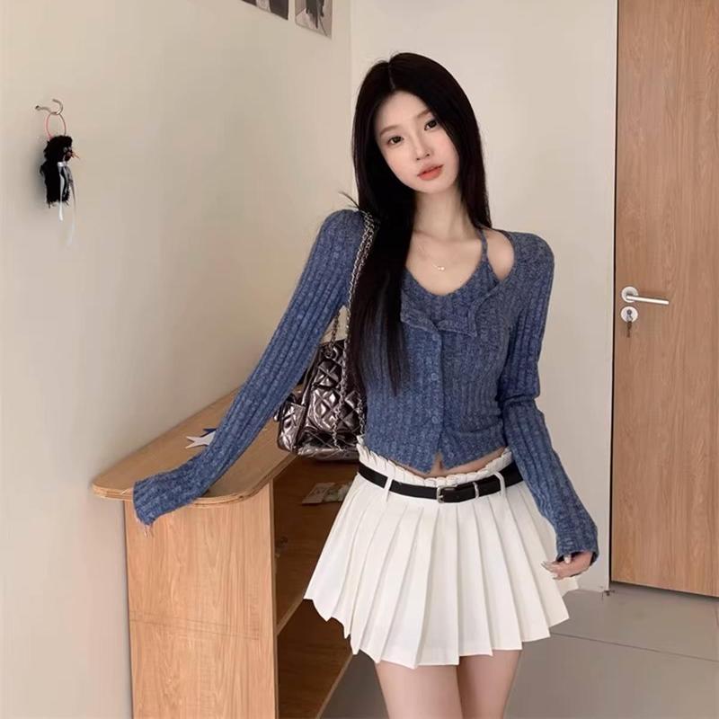 Áo Cardigan Khoác Ngoài Kèm Áo Yếm Dây PINKSTORE29 Kiểu Dáng Dễ Thương A51196