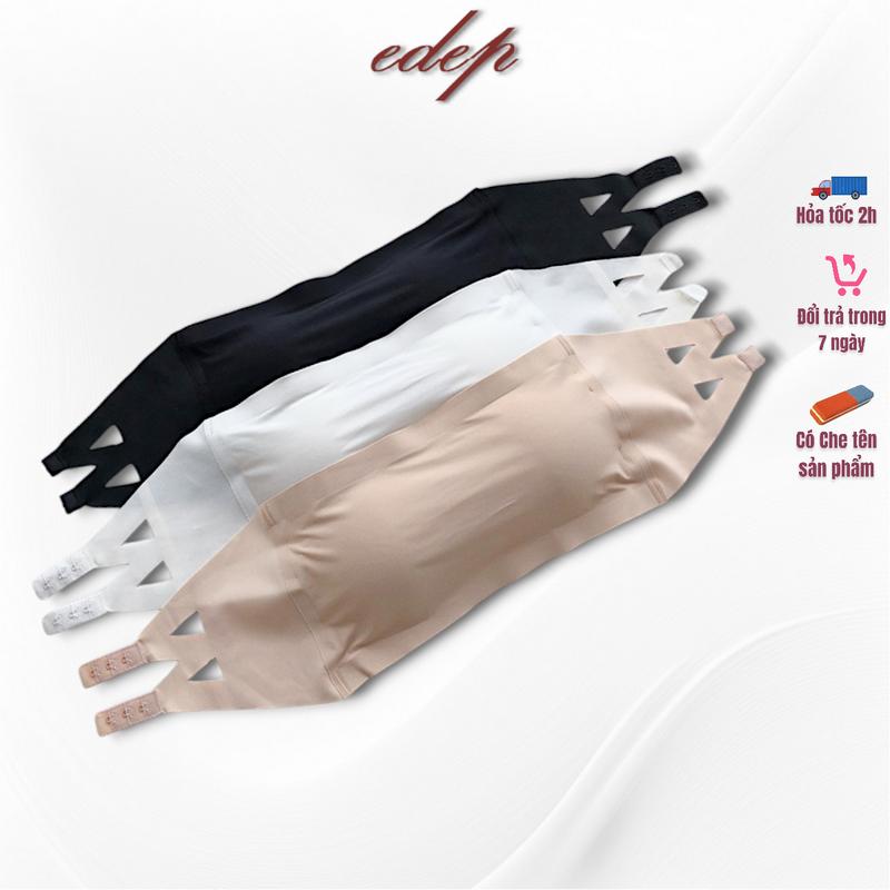 Áo Bra Nữ Đúc Su Bra Không Dây - Không Gọng Quây Ngang Cài Sau 8883 Nhung Trăng