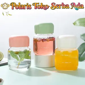 Polaris Toko Serba Ada Botol Minum Jus Kaca H679 200ML Anti Tumpah Tumbler Mini Food Grade Bahan Berkualitas untuk Minuman Dingin Panas