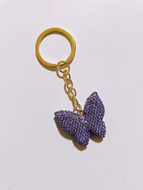 Cute Butterfly Design Keychain, Rhinestone Decor Keychain for Women & Girls, Fashion Accessories for Bag Decoration, Trendy All-match & Exquisite Keychain for Birthday Gift 2