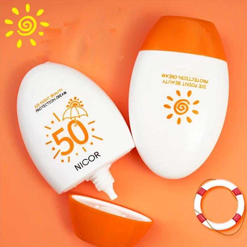 Kem Lót Trang Điểm, NICOR, SPF50PA, Kiềm Dầu, Kem Giảm Lỗ Chân Lông, Với Thiết Kế Vòng Sống, Chai Màu Trắng Và Cam, Để Thoa Kem Nền Hoàn Hảo, Kem Dưỡng Da Mặt Dưỡng Ẩm Cosmetic 0