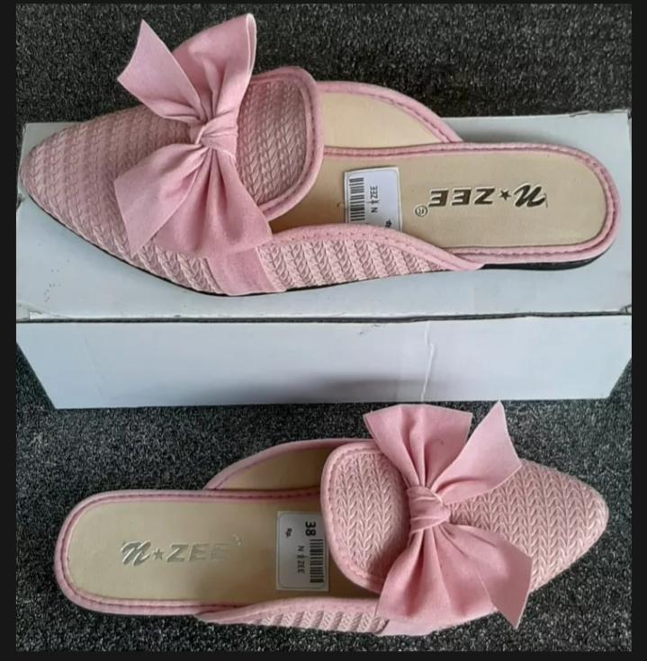 sendal bapau wanita / sendal wanita terbaru / sendal flatshous Pink Hitam Shoes 3