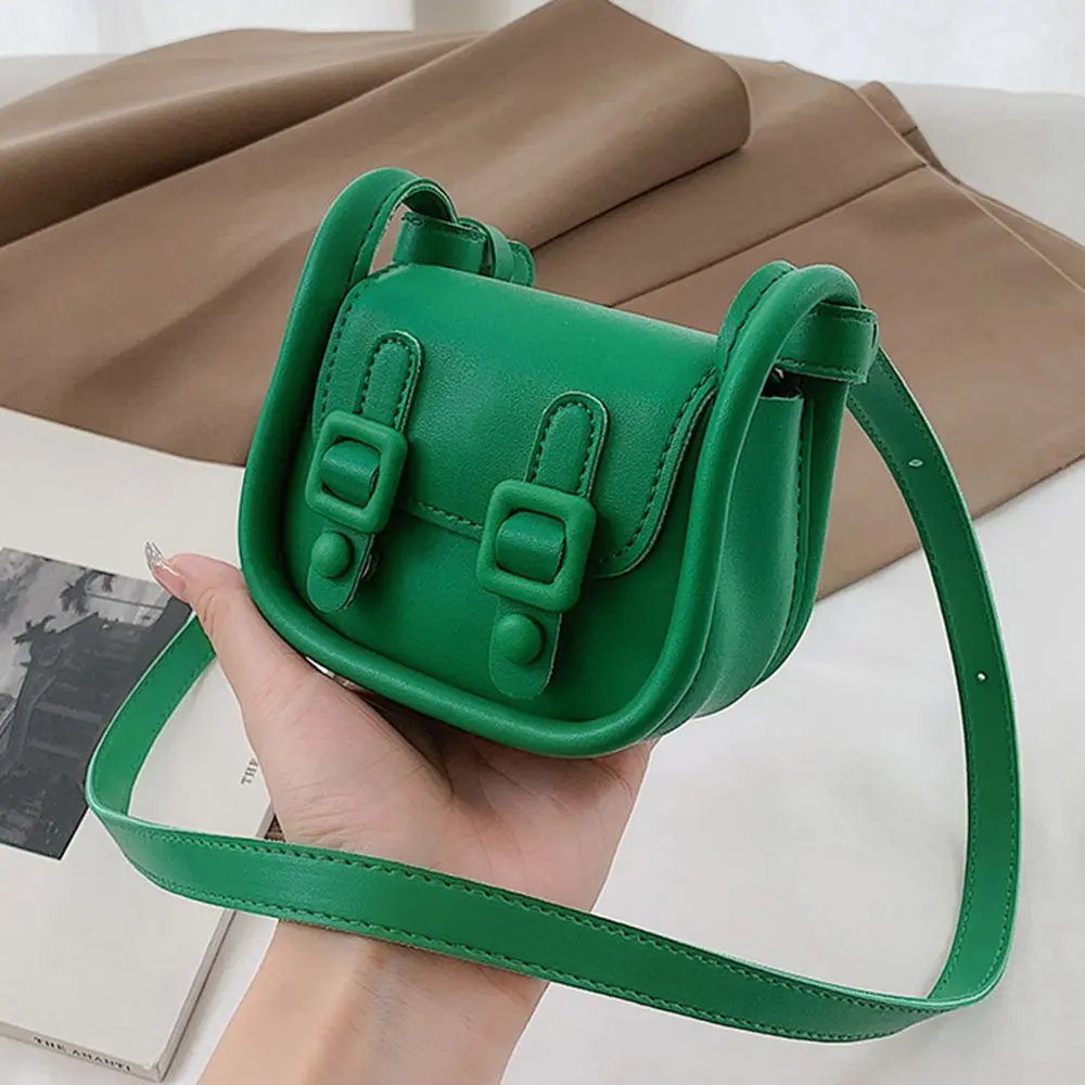 Cô gái PU Leather Vintage một vai mini túi thời trang đơn giản màu vuông nhỏ túi nghiêng túi xách Da Bag
