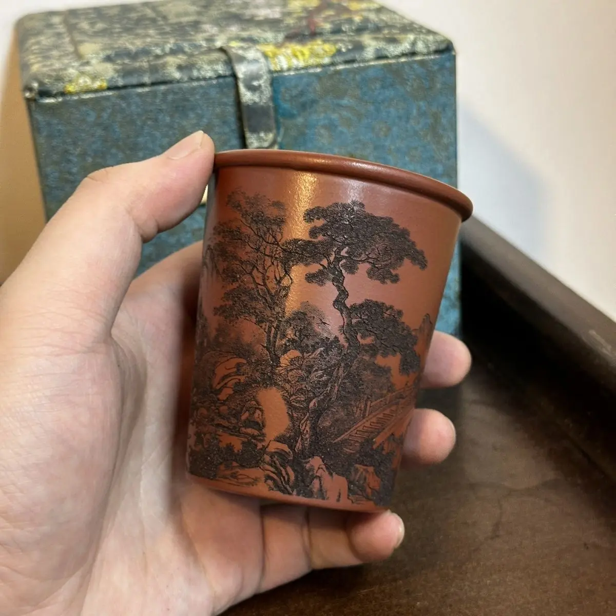 Yixing Raw Ore Boutique Landscape Boccaro Cup Mud Material Home Tibetan Dragon Blood Sand Capacity 150cc Boccaro Cup Tea Cup
