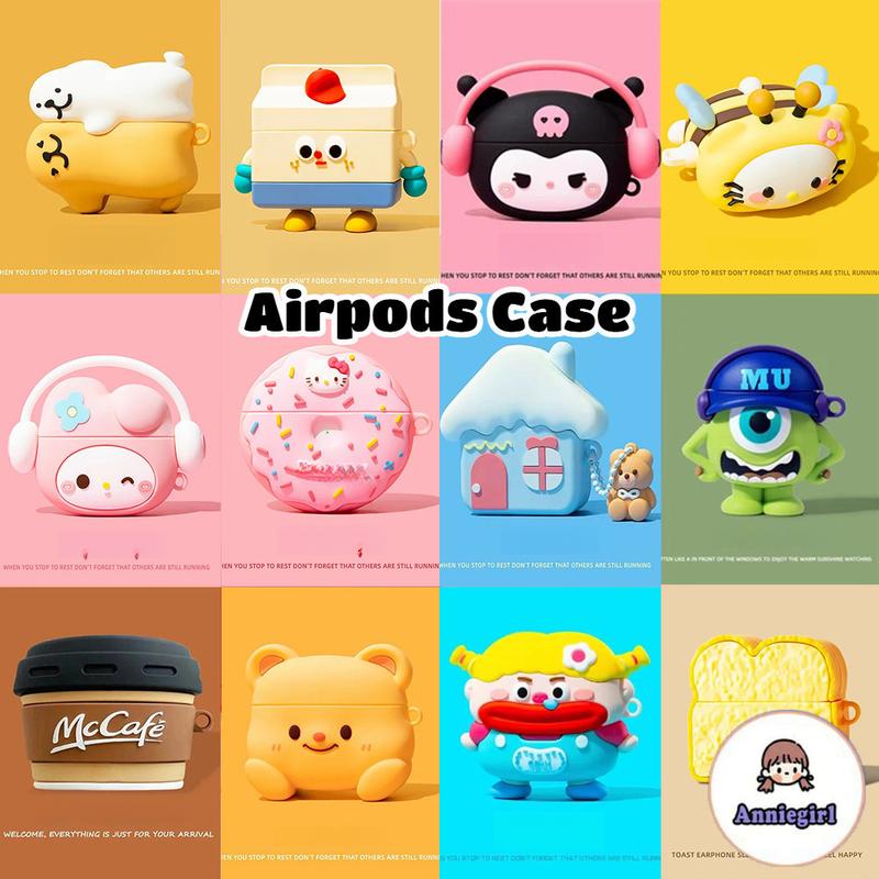 Vỏ Tai Nghe Silicon, Thiết Kế Hoạt Hình Dễ Thương, Tương Thích Với AirPods 1, 2, 3, 4, AirPods Pro 2, Được Trang Trí Bằng Mèo KT Và Vẻ Đẹp Đen, Tai Nghe Không Dây Bluetooth, Mềm Mại Và Chống Rơi, Vỏ Bảo Vệ Tai Nghe, Phụ Kiện Tai Nghe 0