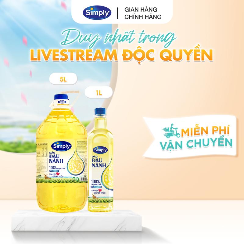 [WILMAR] Combo 5L + 1L Dầu Ăn Đậu Nành Simply Nguyên chất