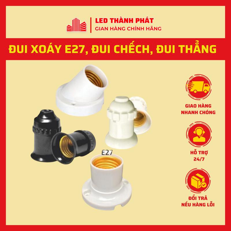 Đui đèn E27 chống nước độ bền cao tiếp xúc tốt , Đui xoáy gắn tường bảo hành chính hãng