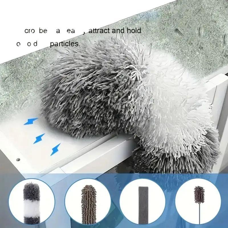 Product Introduction of 7pcs Microfiber Dust Remover Extension Rod Set, Home Interior Flexible Feather Duster, Household Cleaning Tool for Ceiling, Furniture 2