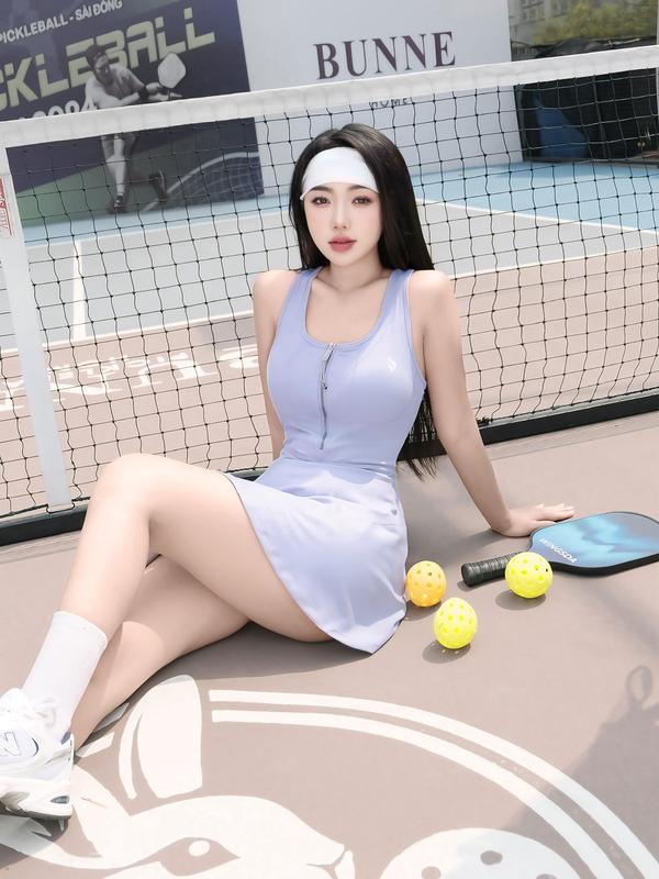 Váy liền tập Thể thao Gym PickleBall outfit Tenis Gym Chạy Bộ Đạp xe Nữ