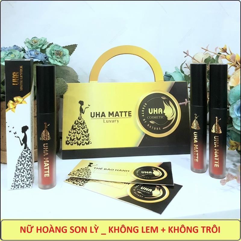 [MUA 1 TẶNG 2] son UHA Đen Siêu lỳ đỉnh, Mua 1 son Tặng thêm 1 son lỳ và 1 son dưỡng, Mua từ 2 Set tặng nước hoa xịn Cosmetic Mỹ Phẩm Trang Điểm Cosmetic Mỹ Phẩm Son Môi